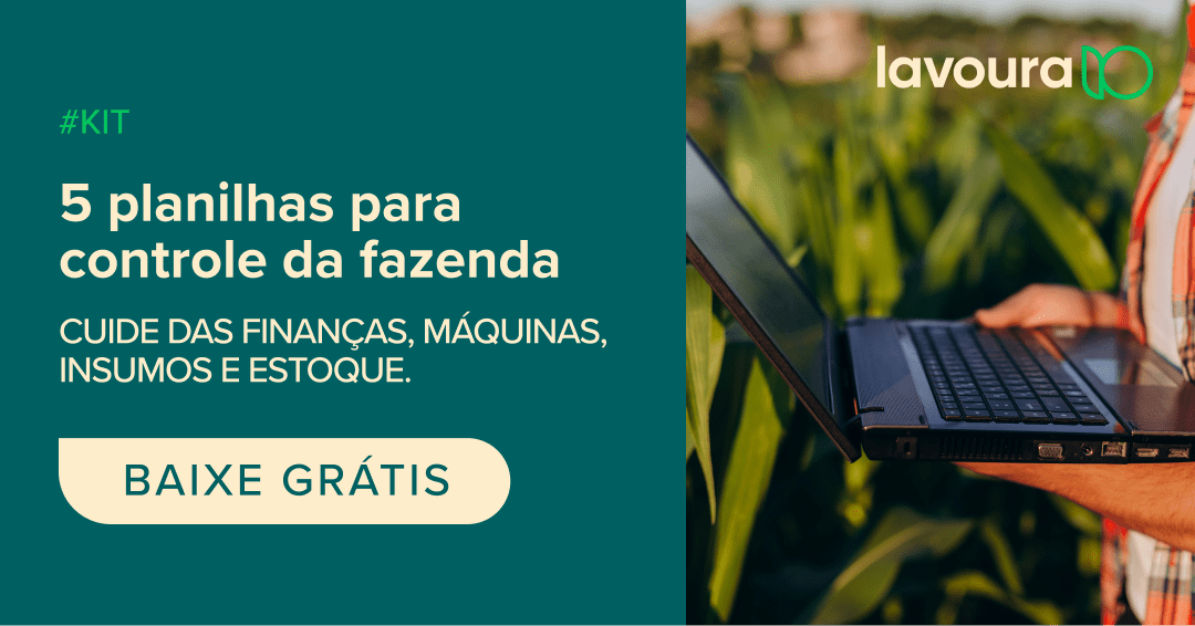 Divulgação do kit de 5 planilhas para controle da gestão da fazenda