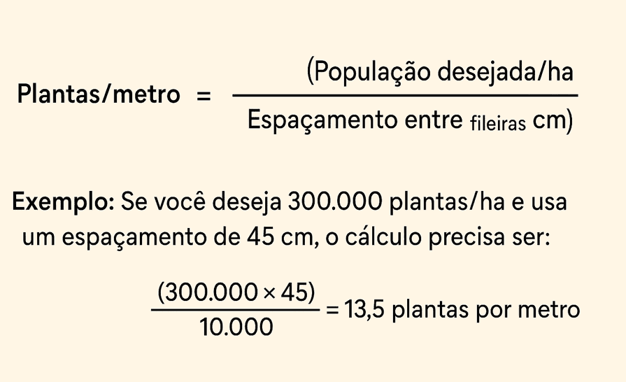 Calculo de semadura de soja - Formula para calcular as plantas por metro quadrado